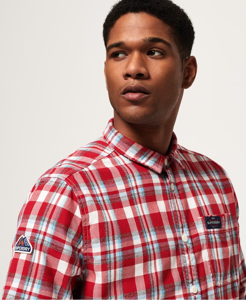 Mens - Engineered Rookie Shirt in Red | Superdry