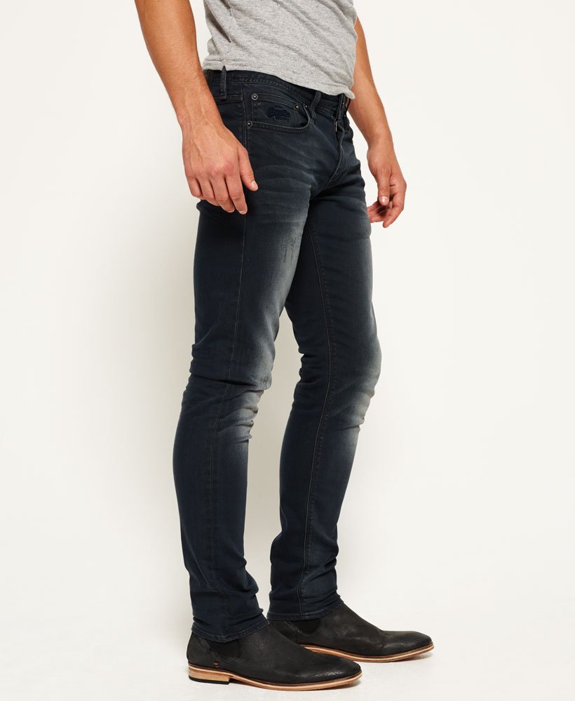 Mens - Skinny Jeans in Dusted Black Blue | Superdry