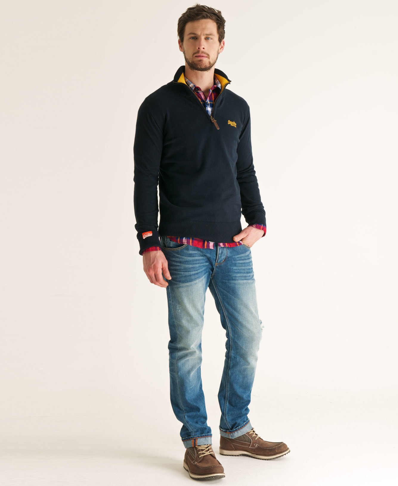 Mens Henley Regatta in Deep Sea Blue Superdry