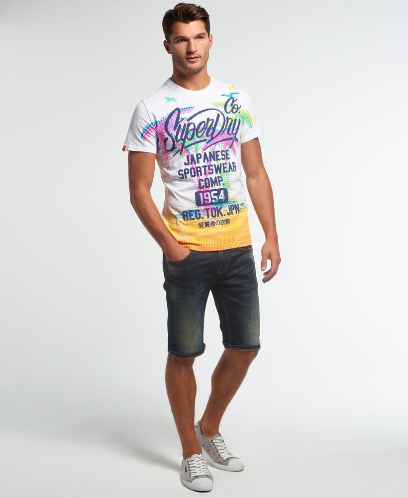 Mens - Palm Comp T-shirt in White | Superdry