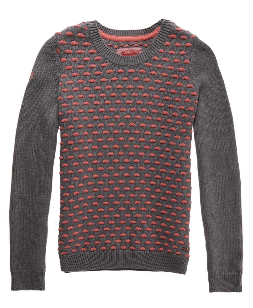 Womens - Swiss Dot Crew in Grey | Superdry UK