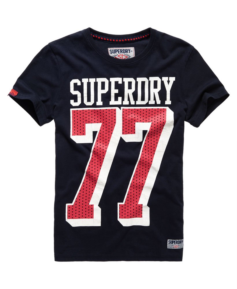 Men\'s Supersized 77 T-shirt in Eclipse Navy | Superdry US