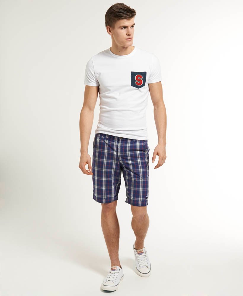 Mens - Poolside shorts in Gama Blue Check | Superdry