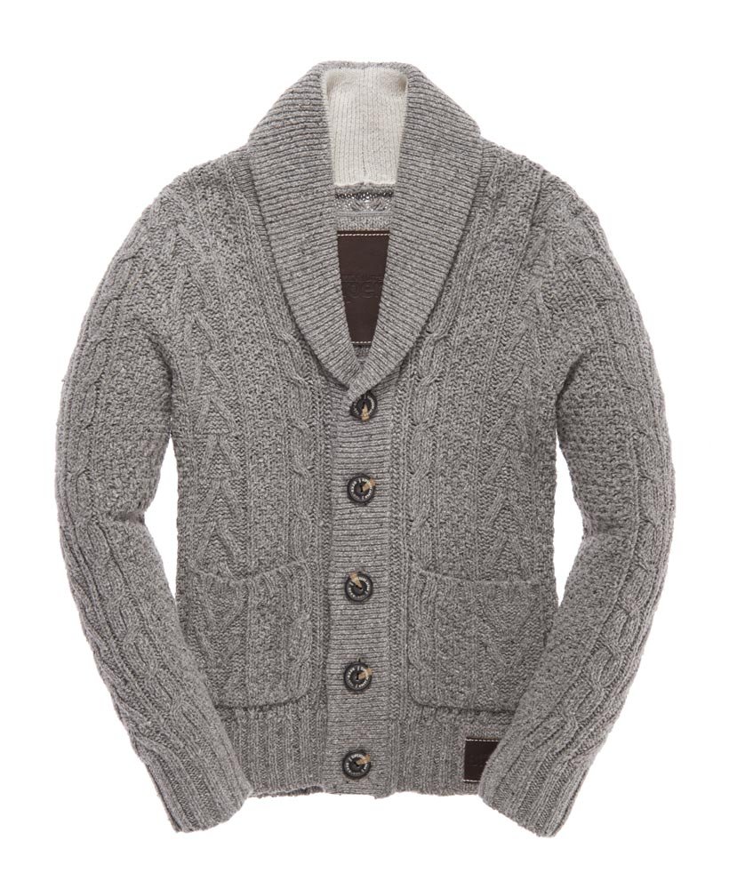 Mens - Orkney Shawl in Grey Nep | Superdry UK