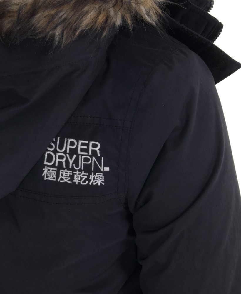 Womens - Hooded Super Windcheater in Black/ecru | Superdry