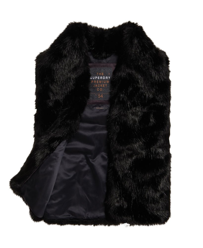 Gilet Femme En Fausse Fourrure - Col Montant, Sans Manches, Deux Poches, Fermeture éclair, Taille Unique T36-T40