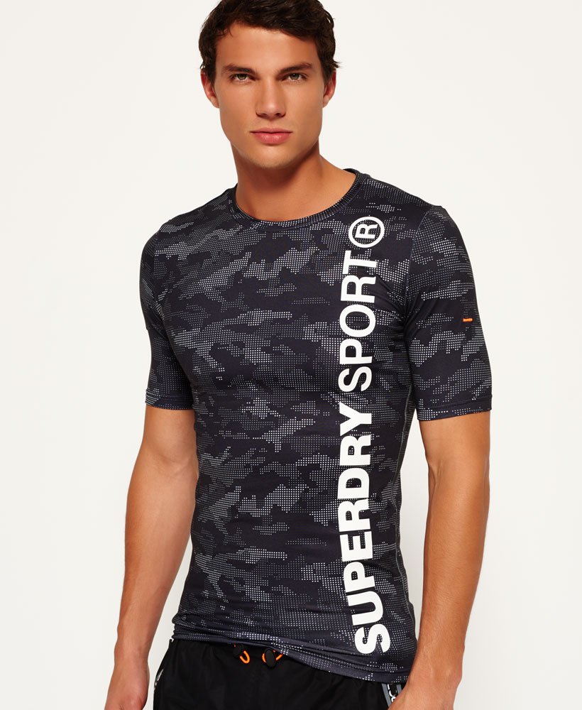 Men's Sports Athletic T-shirt in Black Dot Camo