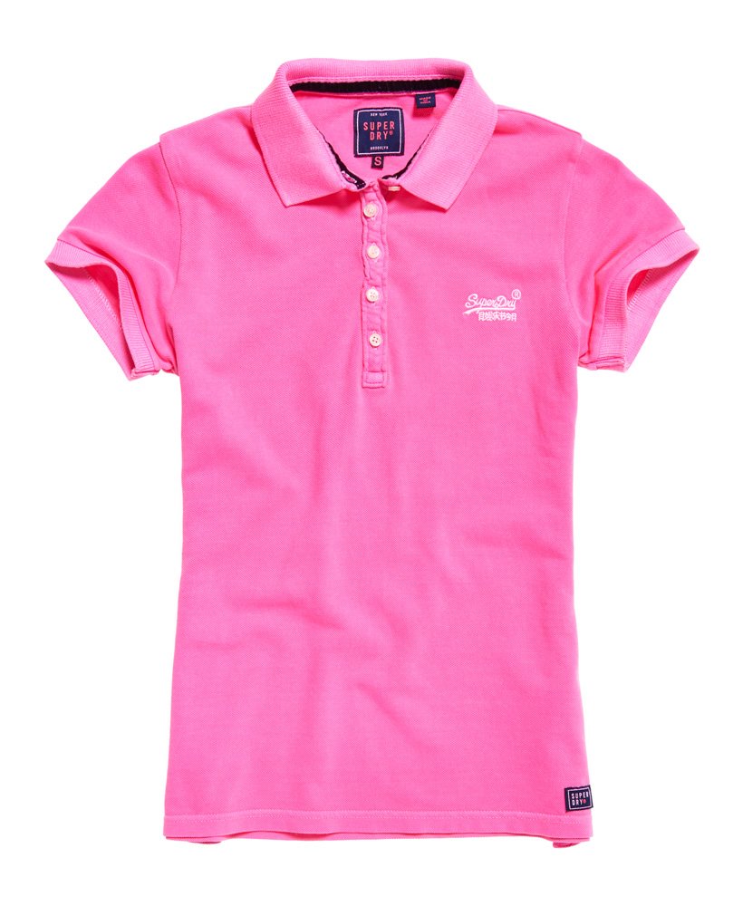Womens - Pique Polo Shirt in Fluro Pink | Superdry UK