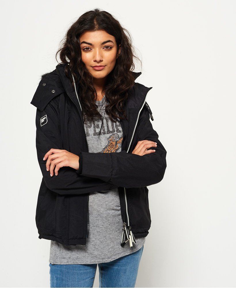 hooded sherpa jacket women's
