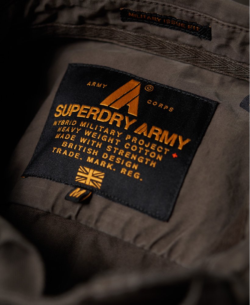 Men's - Hybrid Army Light Shirt in Trenches Green | Superdry UK