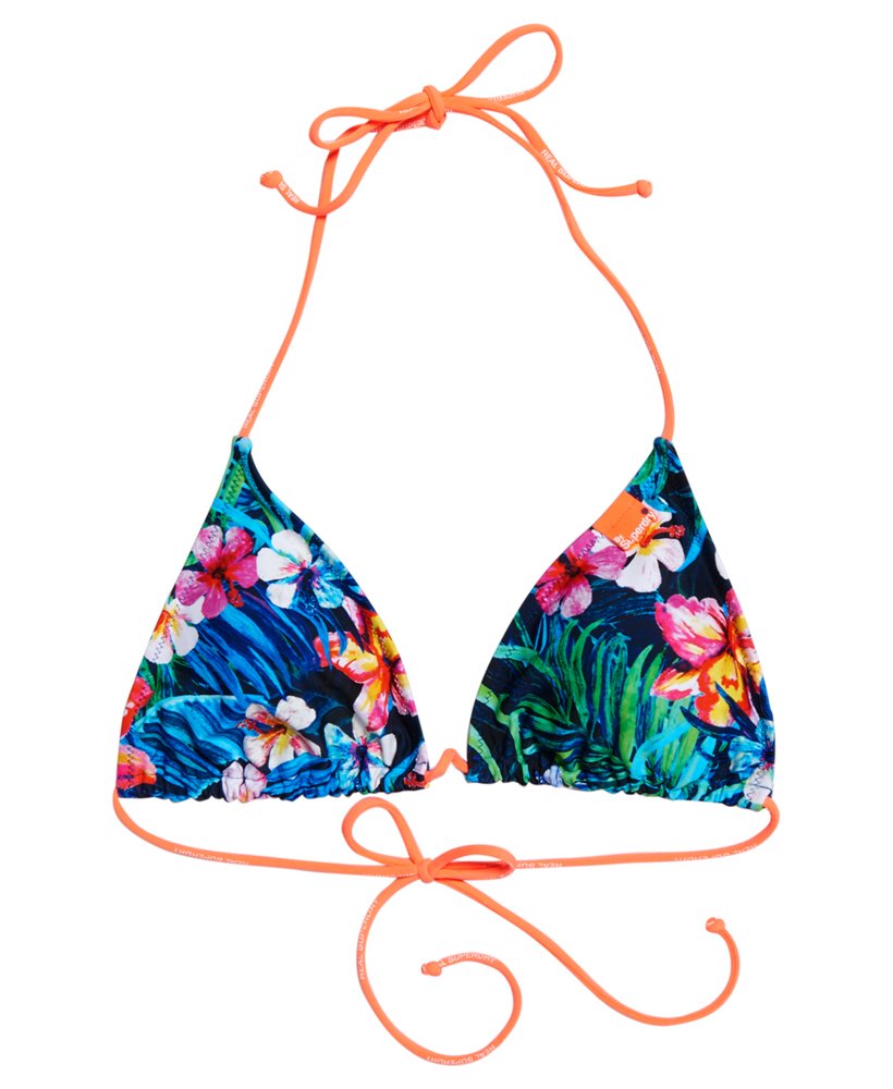 Womens - Marbled Hawaiian Triangle Bikini Top in Tropical | Superdry