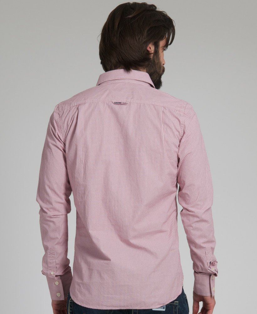 Men's Premium Dress Shirt in Red Ordnance Check Superdry UK