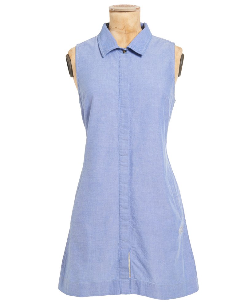 Womens - Preppy Shift Shirt-Dress in Blue Chambray | Superdry