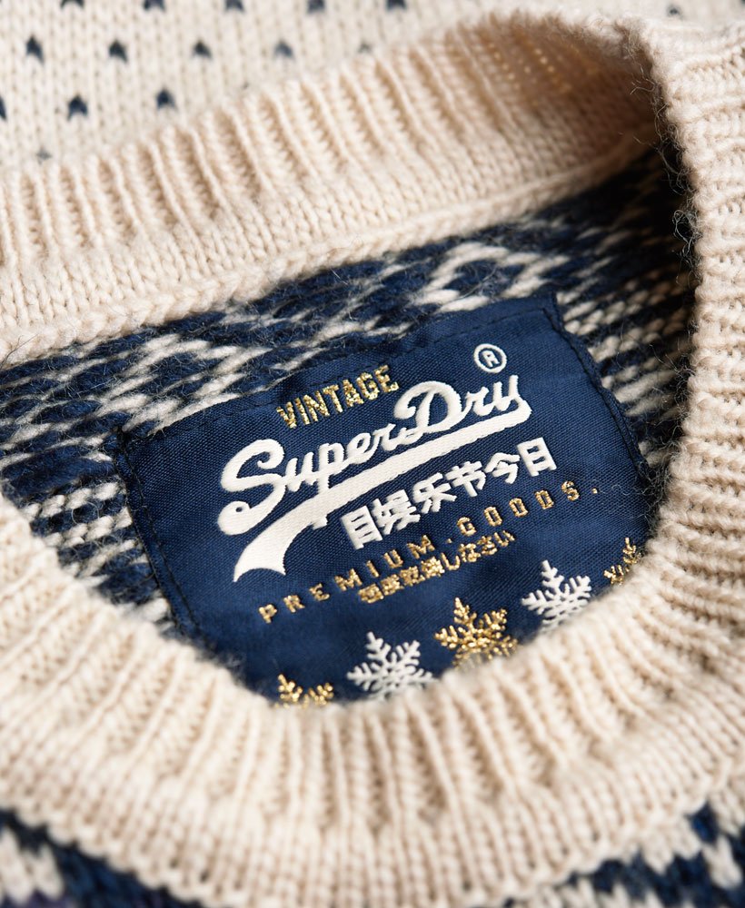 Superdry Fairisle Heart Knit Jumper - Women's Womens Sweaters