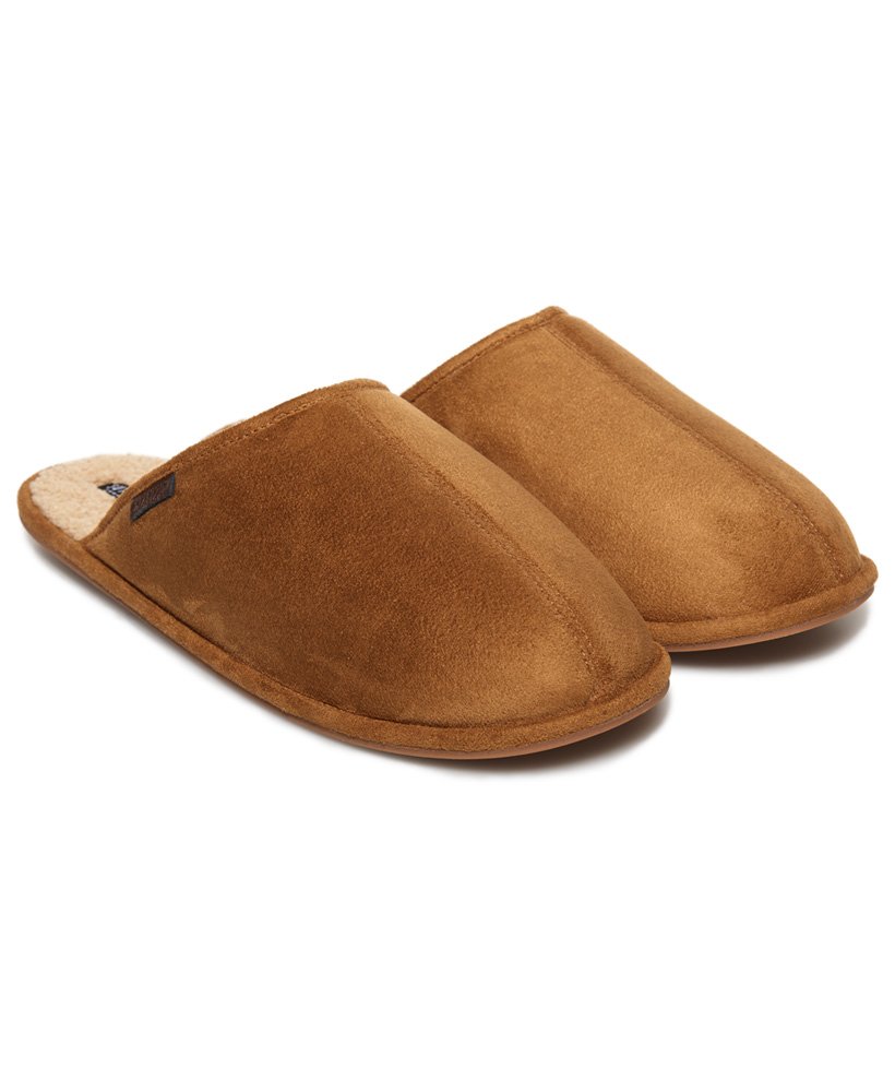 New MENS SUPERDRY TAN CLASSIC MULE POLYESTER SLIPPERS 