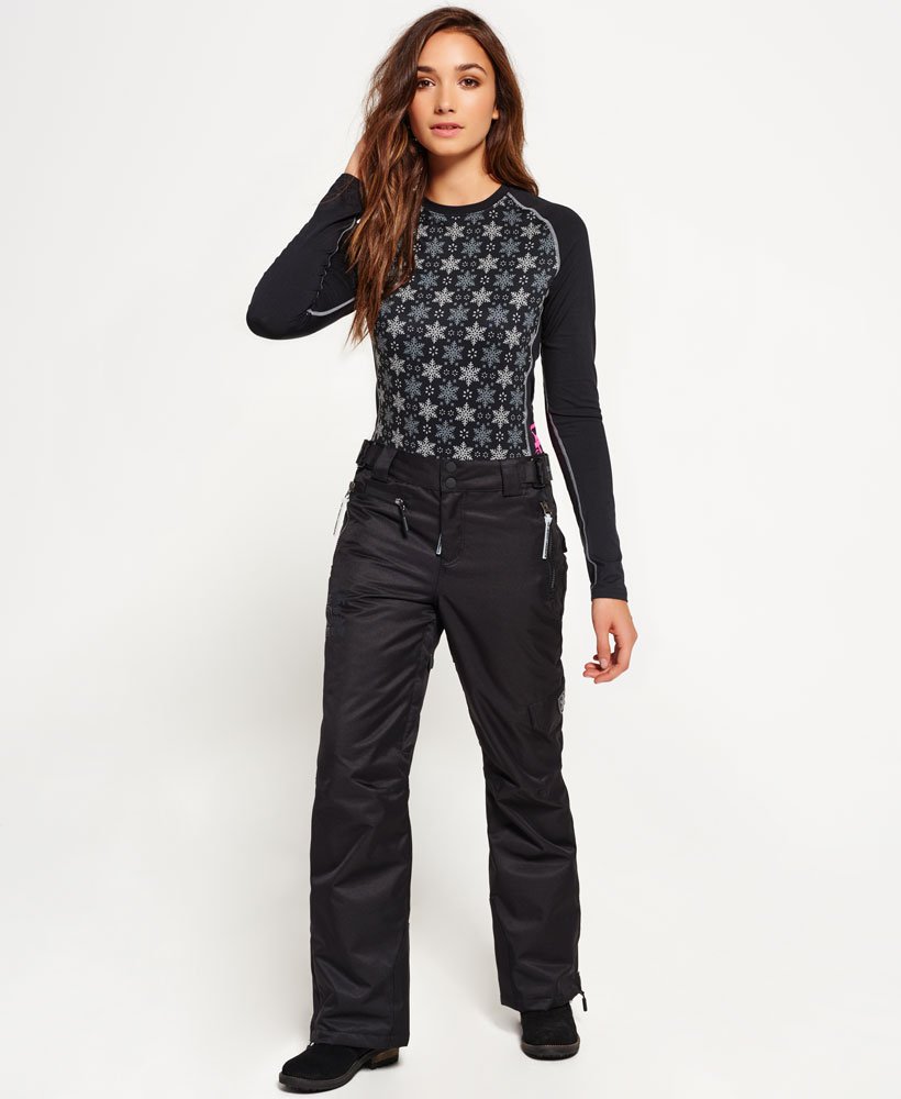 Womens - All Over Print Carbon Base Layer Top in Black Aop | Superdry UK