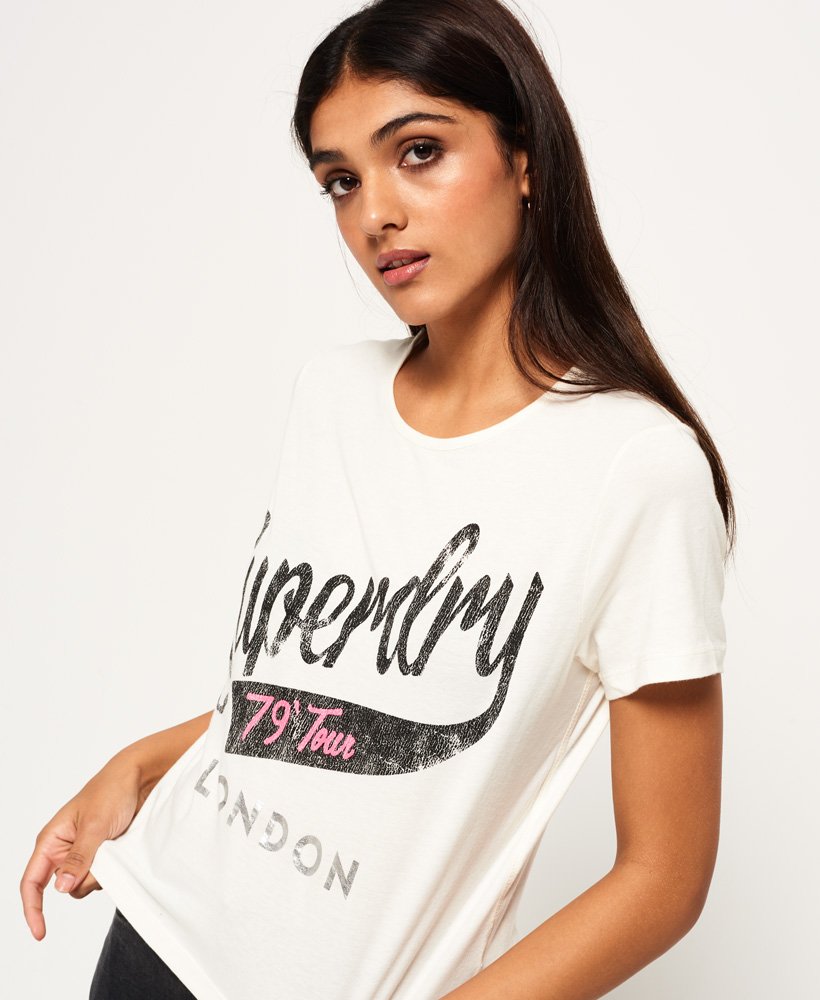Women's Tour Boxy T-Shirt in Riff White | Superdry US