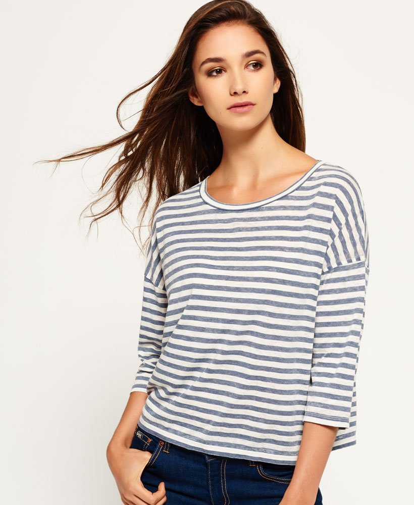 Womens - Burnout Nordic Boxy Top in Blue | Superdry