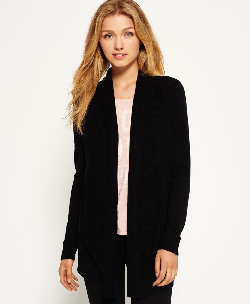 Womens - Reed Fine Knit Cardigan in Black | Superdry