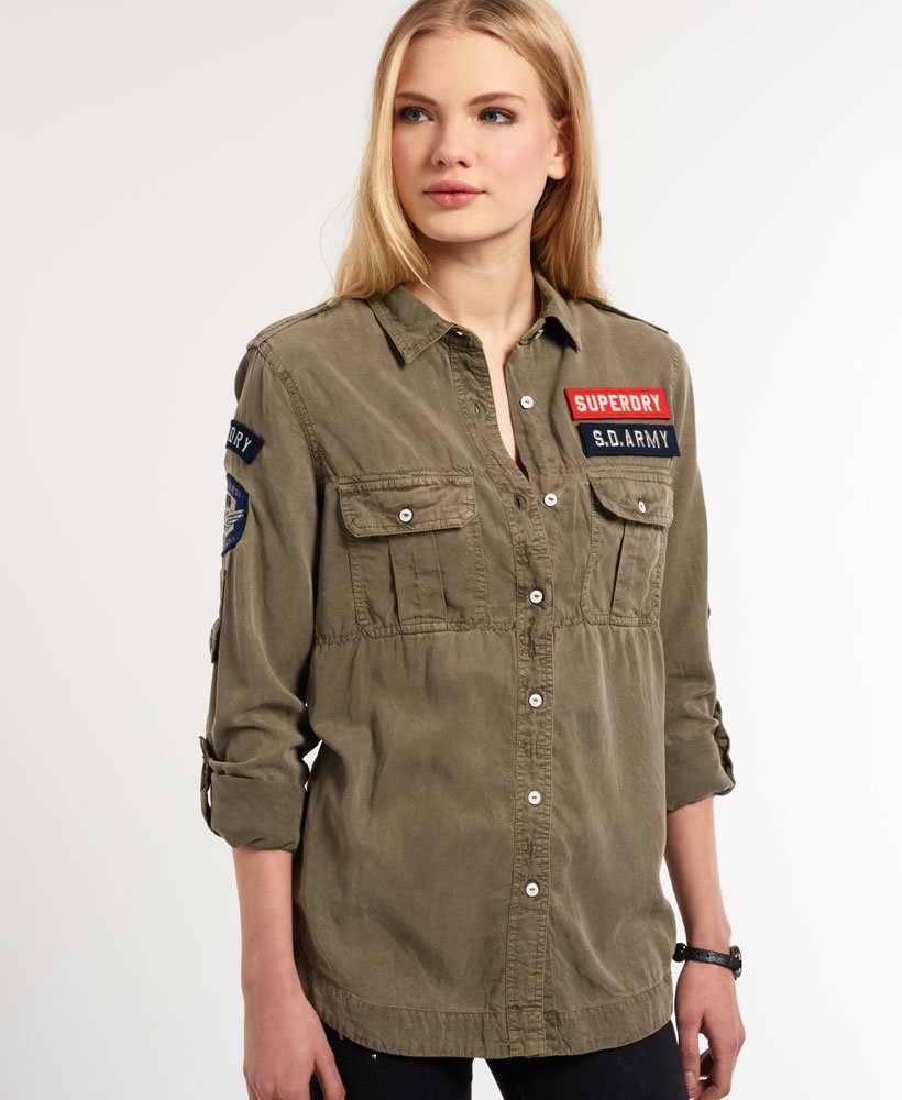 Mainstream Smash produceren Womens - Delta Military Shirt in Green | Superdry