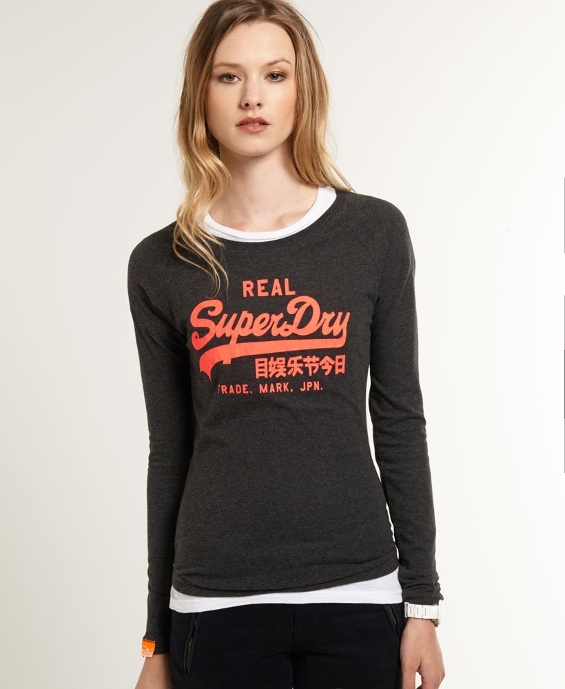 Women's Vintage Logo T-shirt in Charcoal Marl | Superdry US