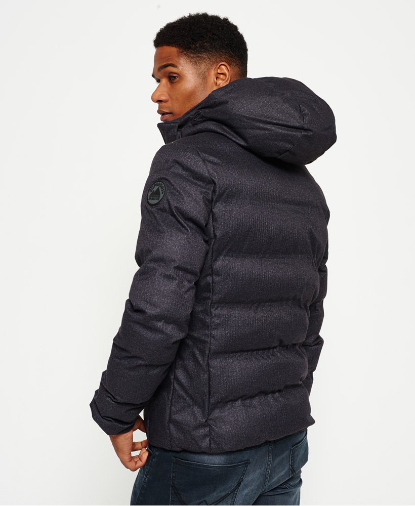 Men's - Echo Quilt Puffer Jacket in Black Texture Print | Superdry UK