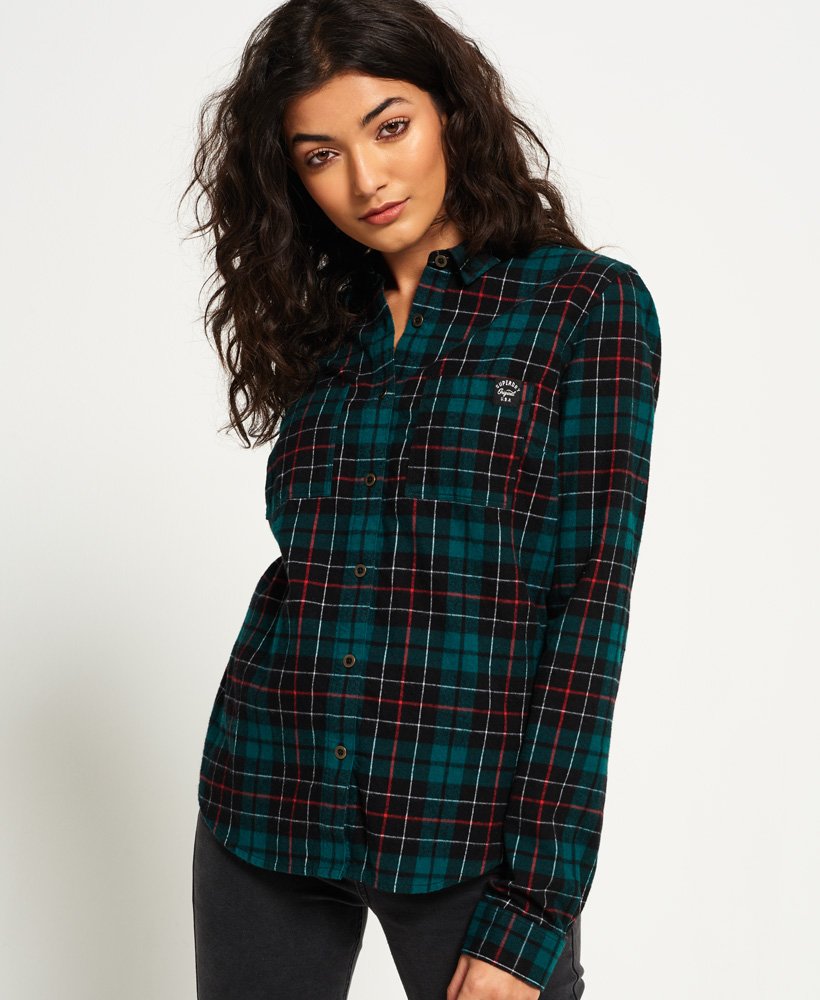 Women's Lumberjack Shirt in Green/red/black Check | Superdry US