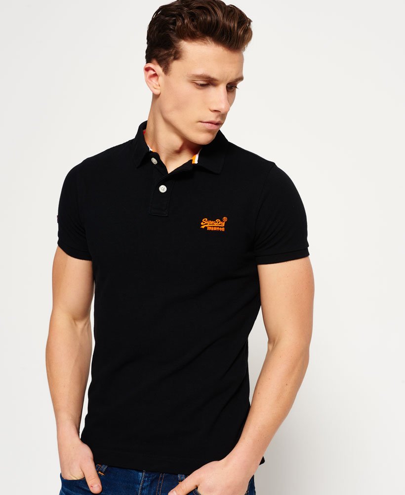 Men\'s Classic Pique Polo Shirt Black | Superdry in US