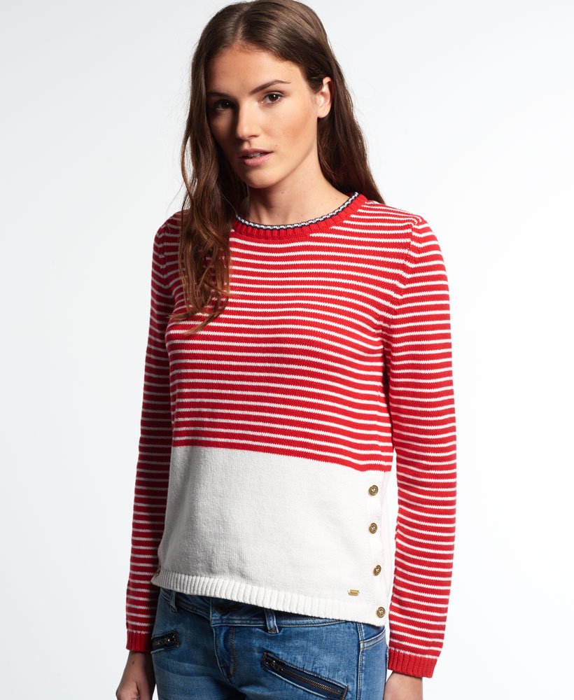 Superdry Nautical Stripe Knit Jumper - Women's Womens Sweaters
