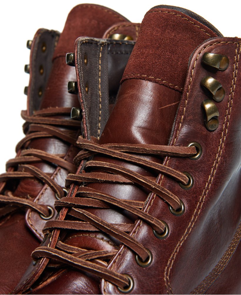 Mens - Edmond Work Boots in Deep Brown | Superdry