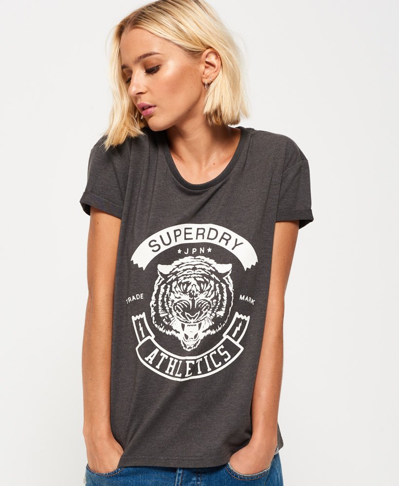 Womens - Jamie Boyfriend T-Shirt in Dark Grey | Superdry UK