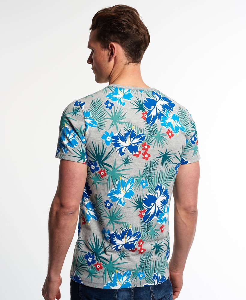 Mens Dry Hawaiian Tshirt in Silver Heather Superdry
