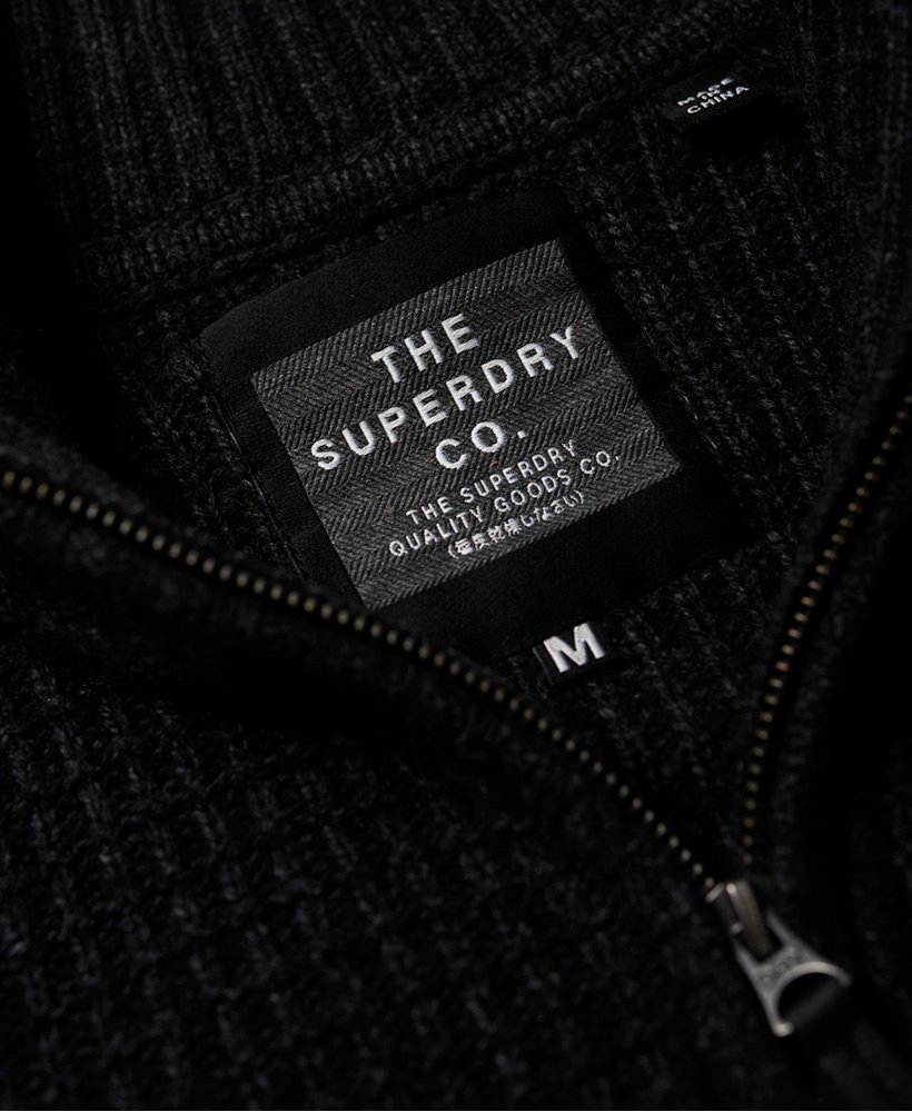 Mens - Harlo Textured Henley Jumper in Stovepipe | Superdry UK