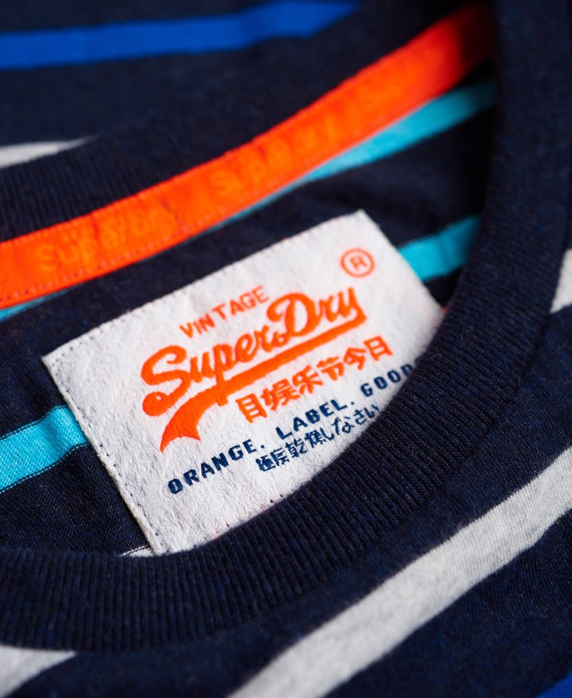 Mens - Orange Label Breton Stripe T-Shirt in Eclipse Navy | Superdry