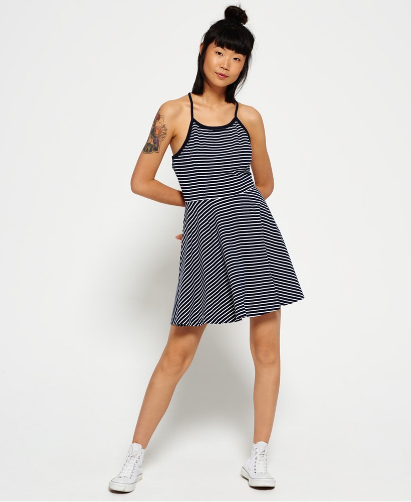 Womens - Cali Dream Ladder Lace Dress in Navy | Superdry