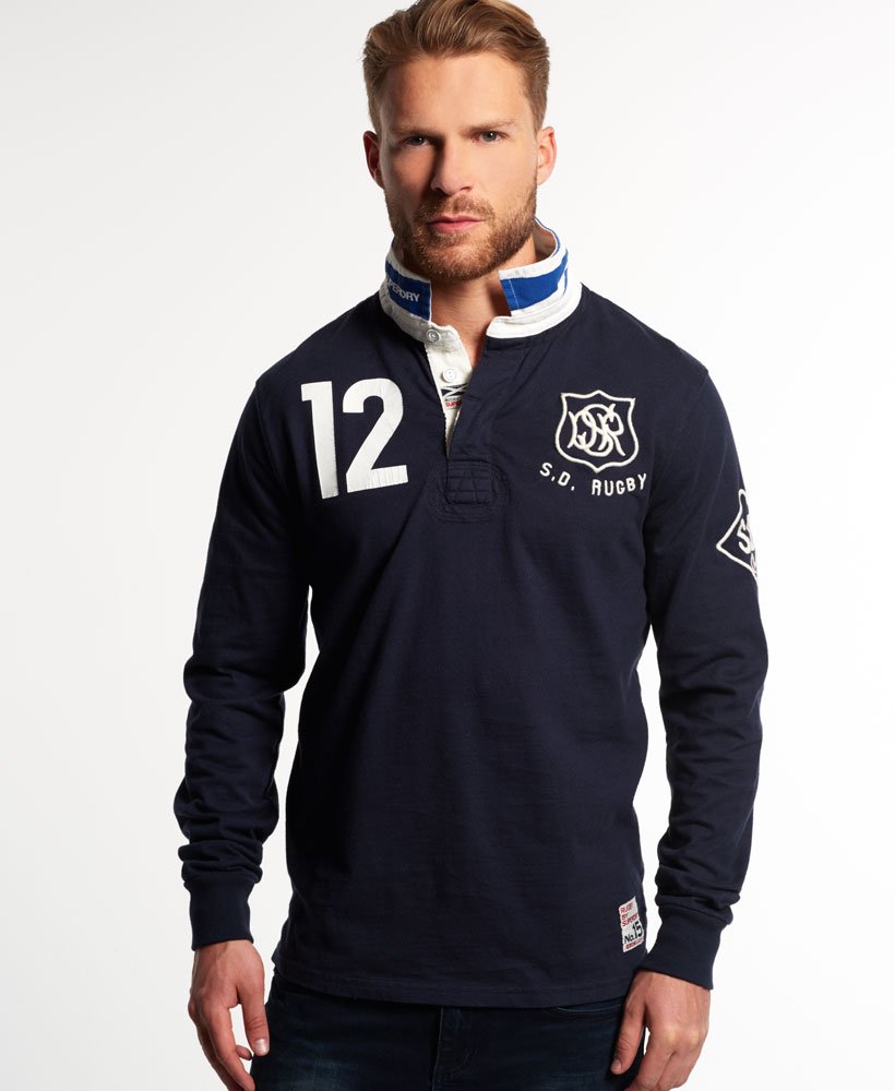 Superdry Valiant Rugby Shirt Mens Last Chance