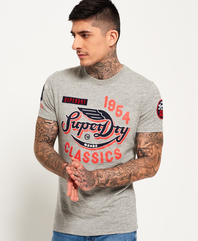 Mens - Famous Flyers T-Shirt in Light Grey | Superdry