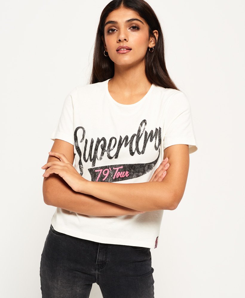 Women's Tour Boxy T-Shirt in Cream | Superdry US