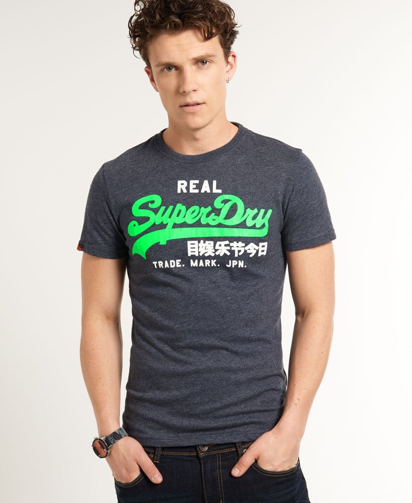 Mens - Vintage Logo T-shirt in Midnight Marl | Superdry