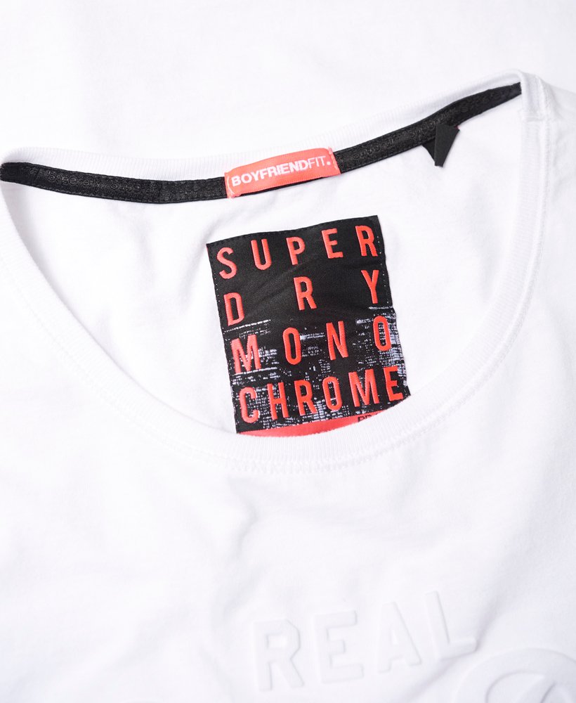 Womens - Vintage Logo Embossed Boyfriend T-shirt in Optic | Superdry
