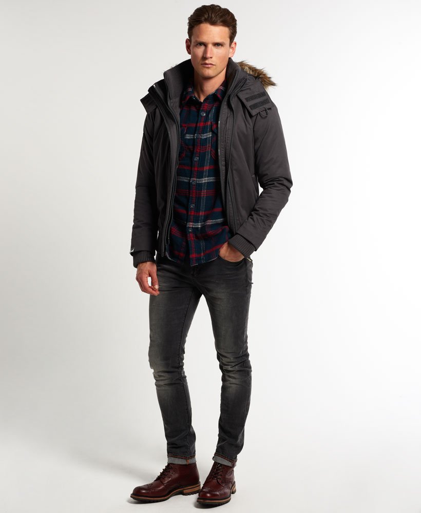 Superdry Microfibre Faux Fur Hooded Windbomber - Men's Jackets and Coats