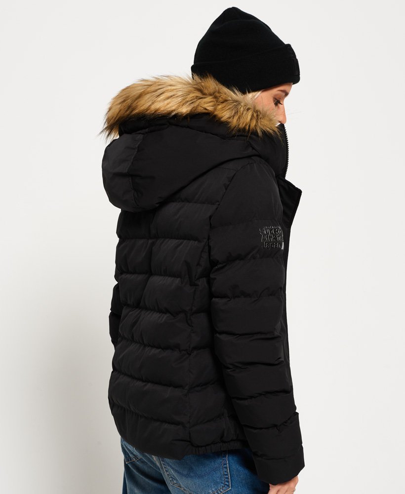 Womens - Arctic Faux Fur Hooded Jacket in Black | Superdry