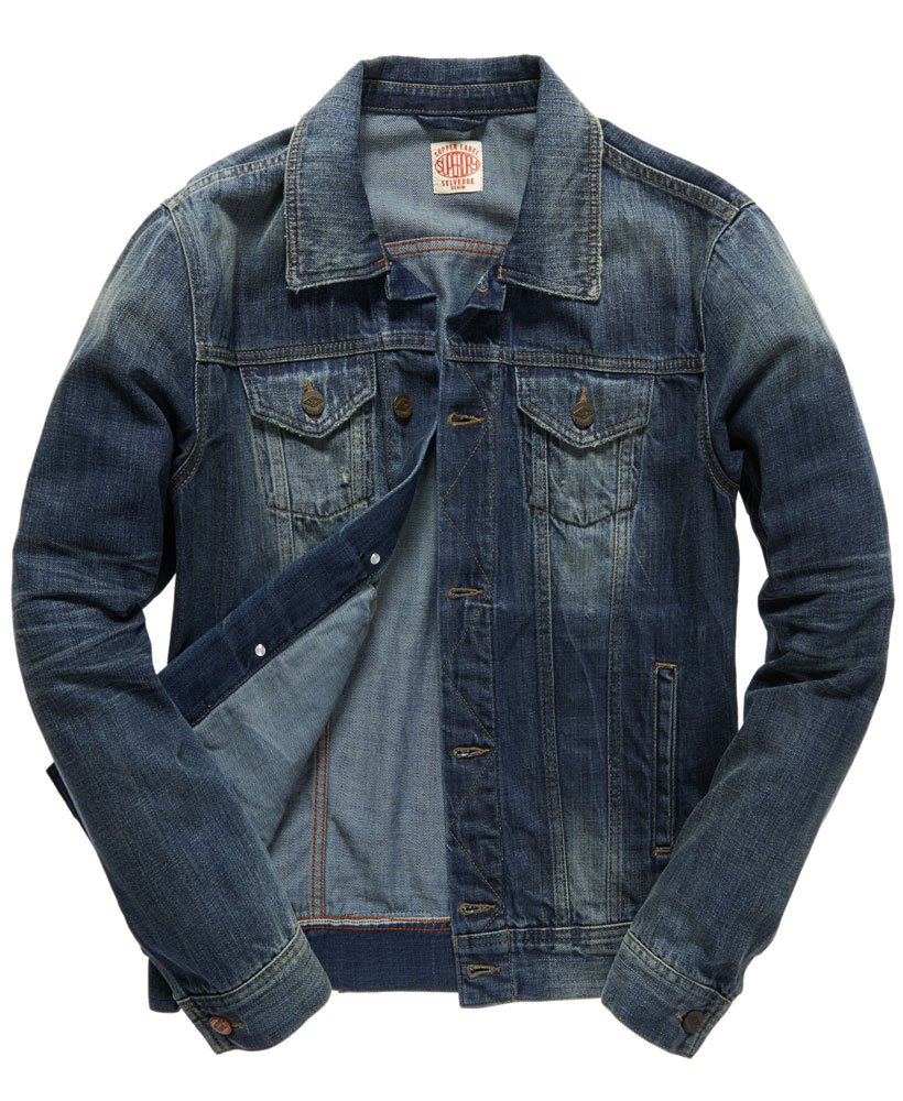 Mens Denim Jacket in Hammered Vintage Selvedge Superdry