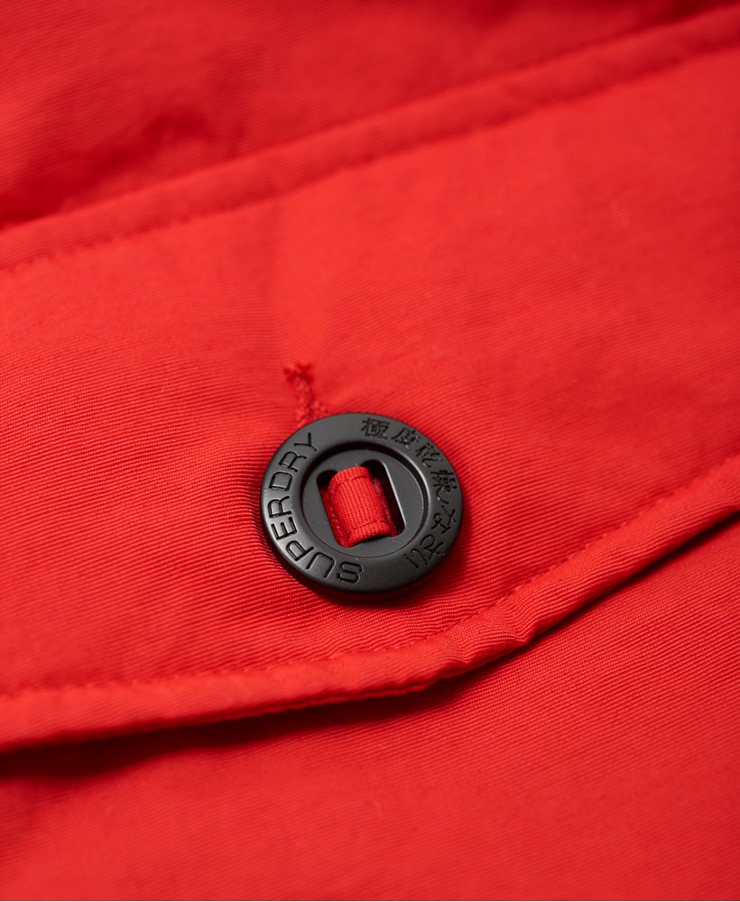 Men's - Faux Fur Trimmed Everest Coat in Red | Superdry UK
