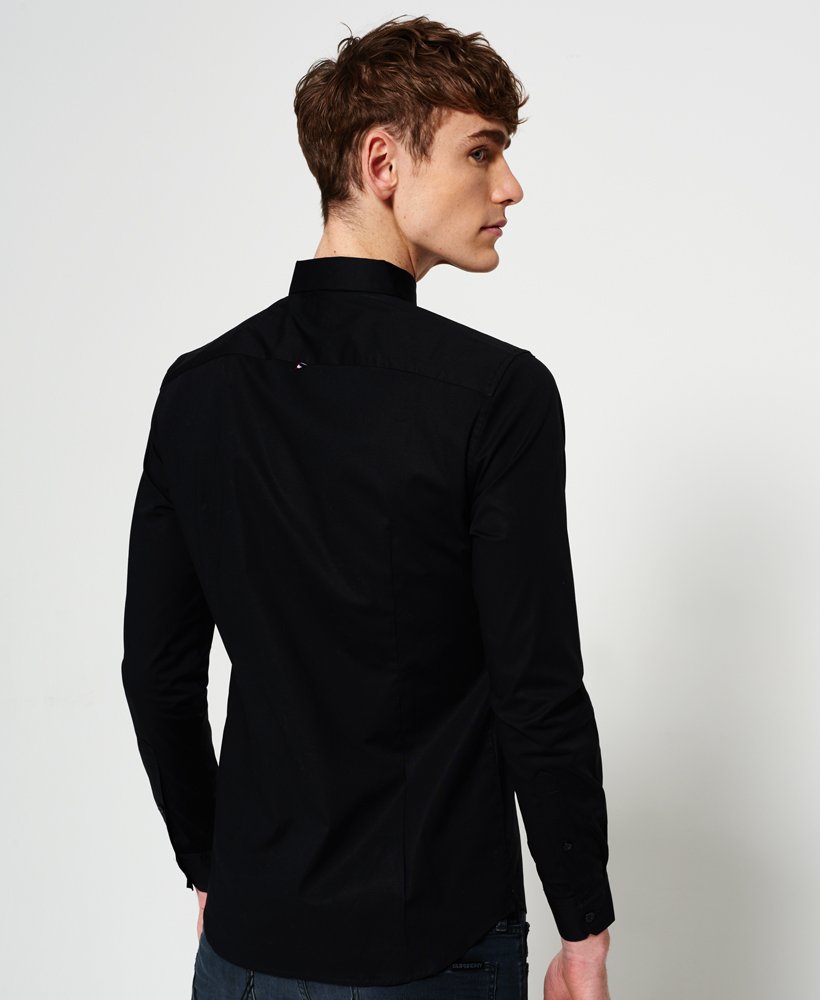 Men's Tailored Slim Fit Shirt in Black | Superdry US