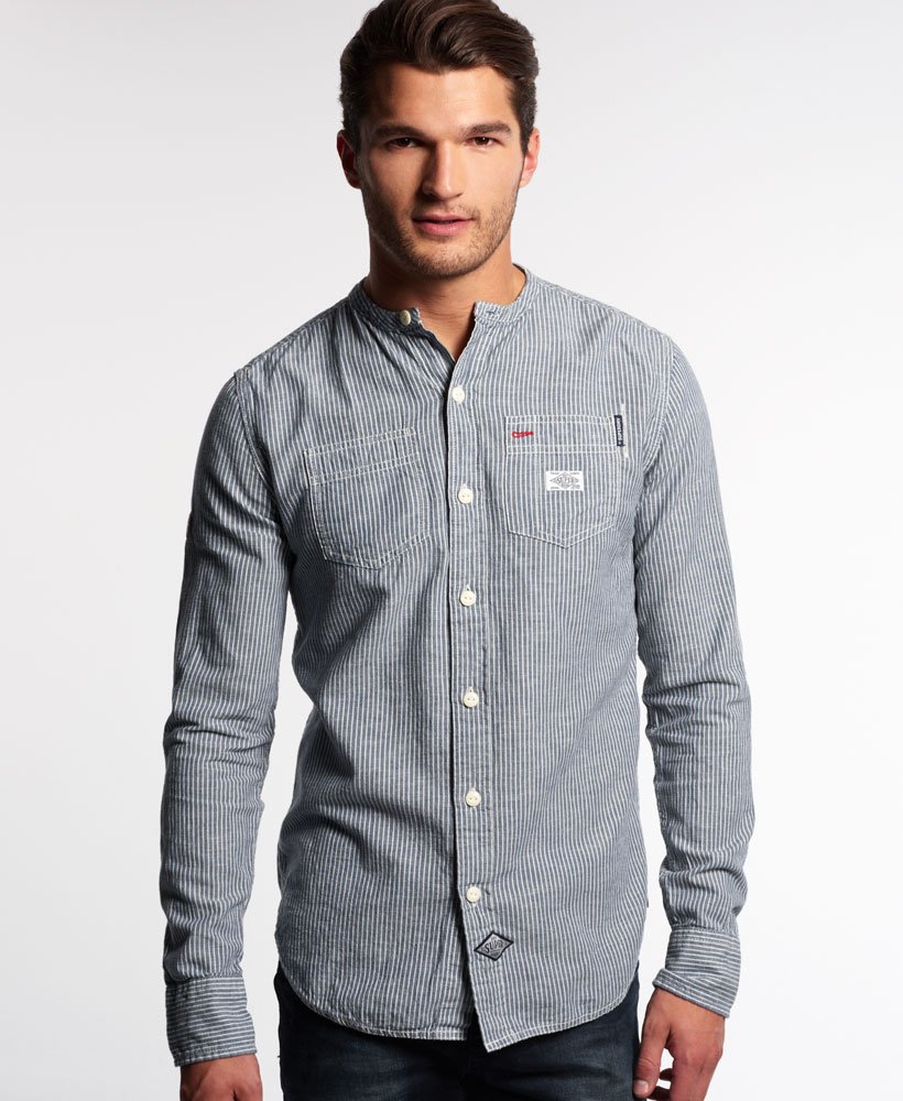 Chemise Superdry Pour Homme - Coupe Slim, Taille S, Couleur Rouge Avec Détails Blanc Et Gris