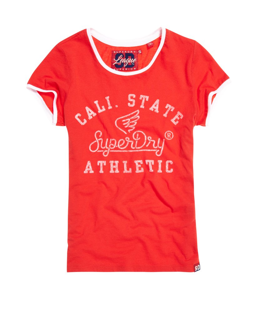Womens - State Athletic Ringer T-Shirt in Ahoy Red | Superdry