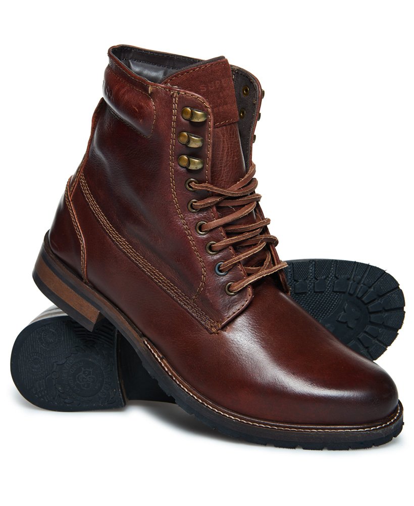 Mens - Edmond Work Boots in Deep Brown | Superdry