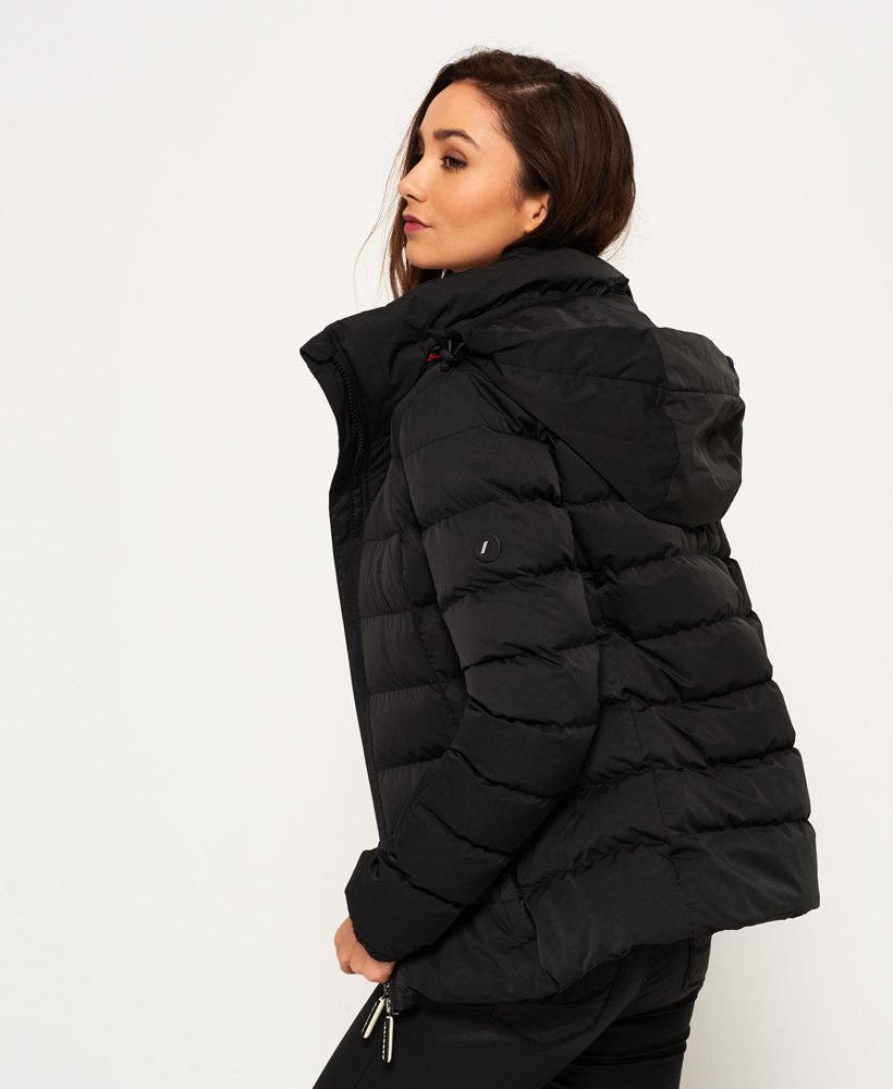 Womens - Superfibre Slim Puffer Jacket in Black | Superdry UK
