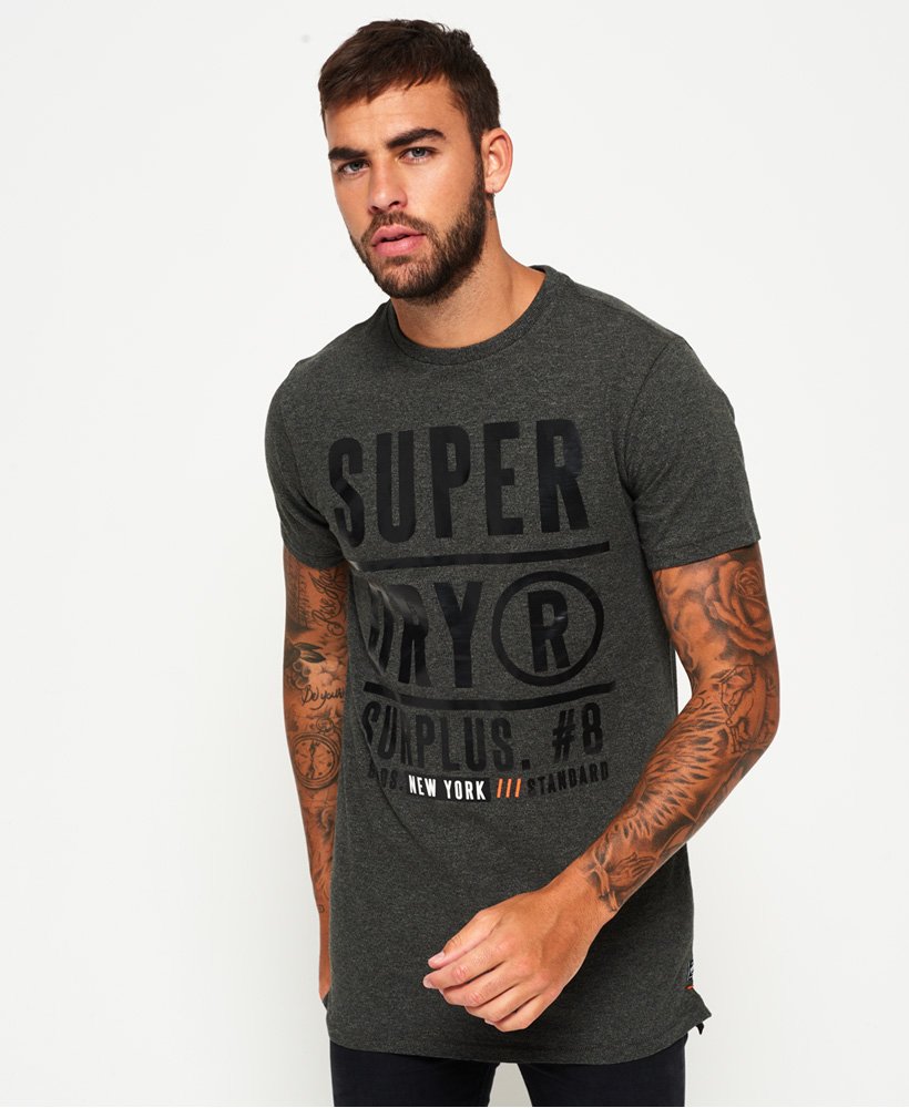 Mens - Surplus Goods Longline Graphic T-shirt in Grey | Superdry UK